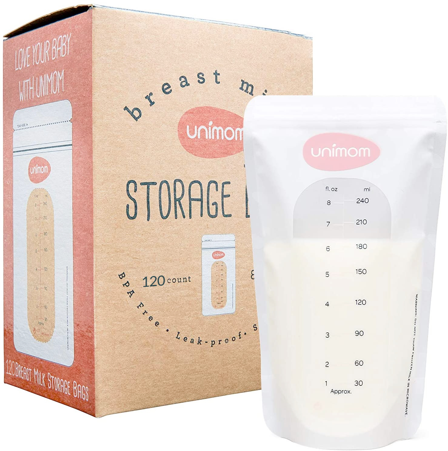 Momcozy Breastmilk Storing Bags, Milk Storing Bag Kit For Breastfeeding,  Disposable Milk Storage Bag With 180ml Self Standing